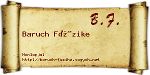 Baruch Füzike névjegykártya